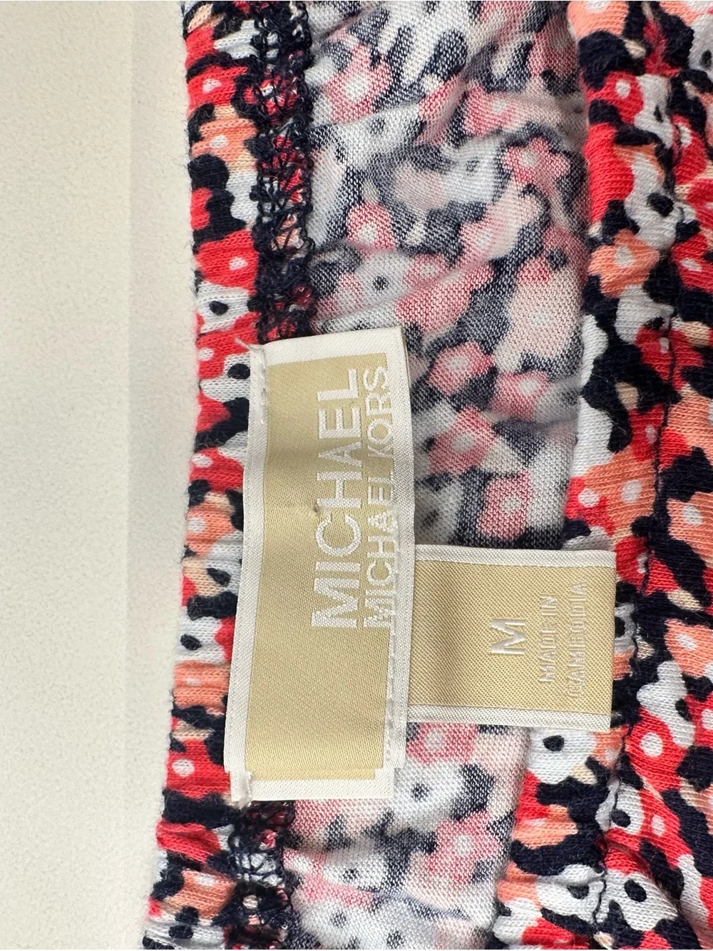 Michael Kors Women’s Pink Multi Floral Peasant Top Size M